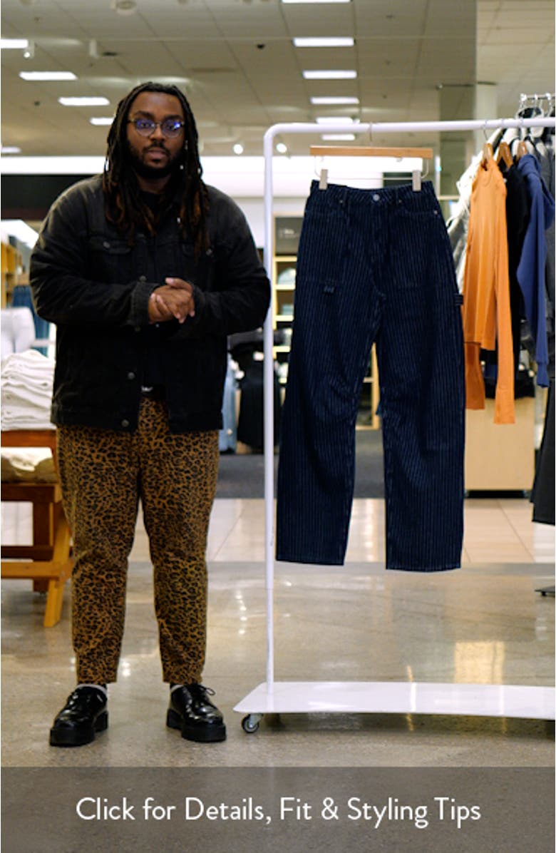 Rhett Pinstripe Wide Leg Carpenter Jeans, sales video thumbnail