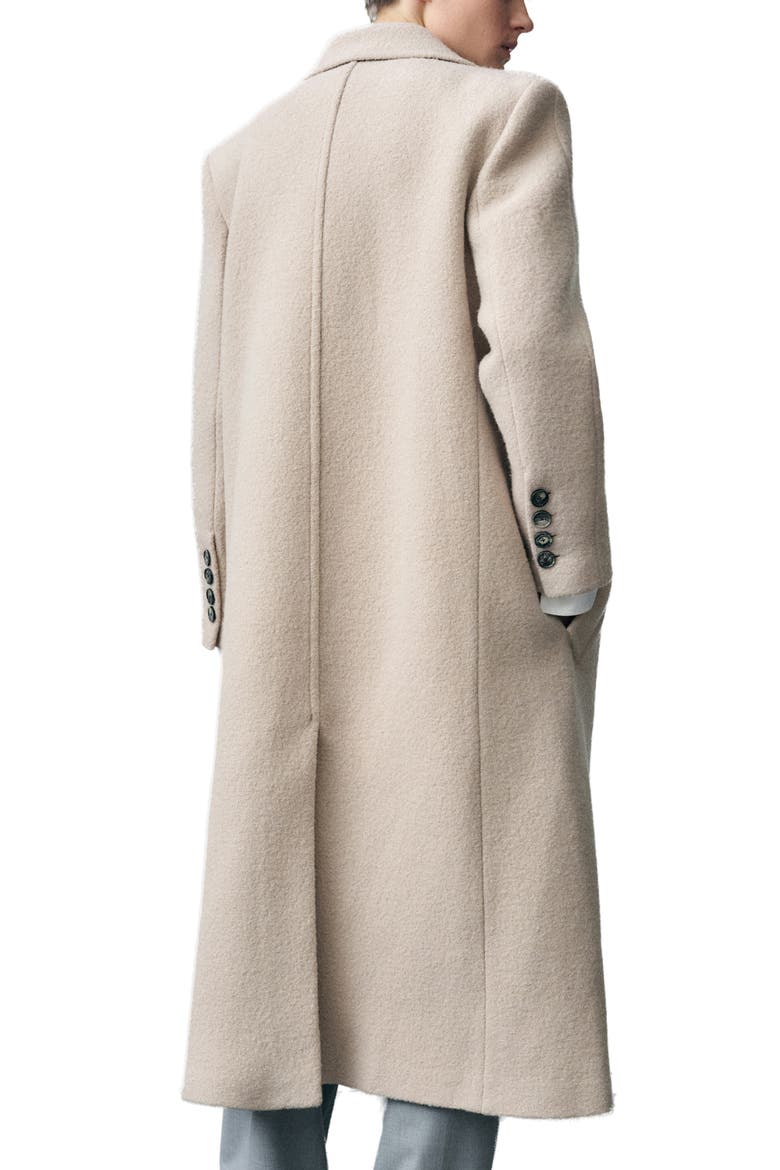 Double Breasted Wool Coat, Alternate, color, LIGHT/ PASTEL GREY