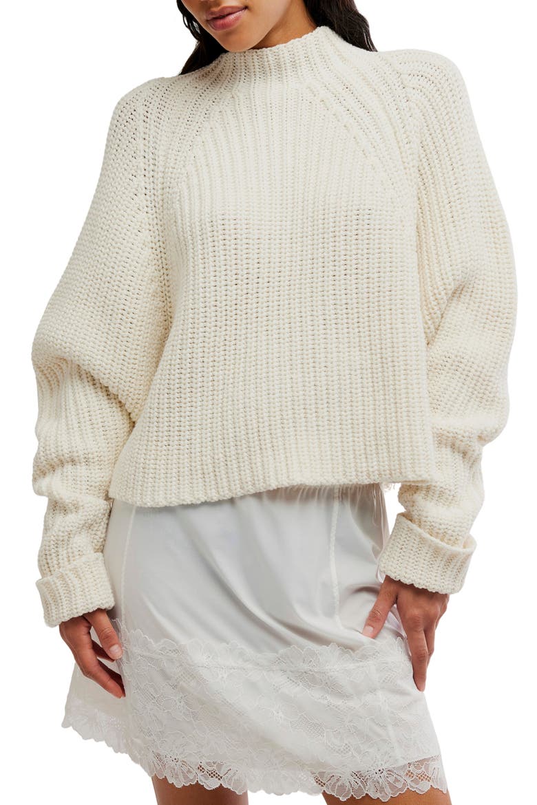 Low Tide Mock Neck Sweater, Main, color, MARSHMELLOW