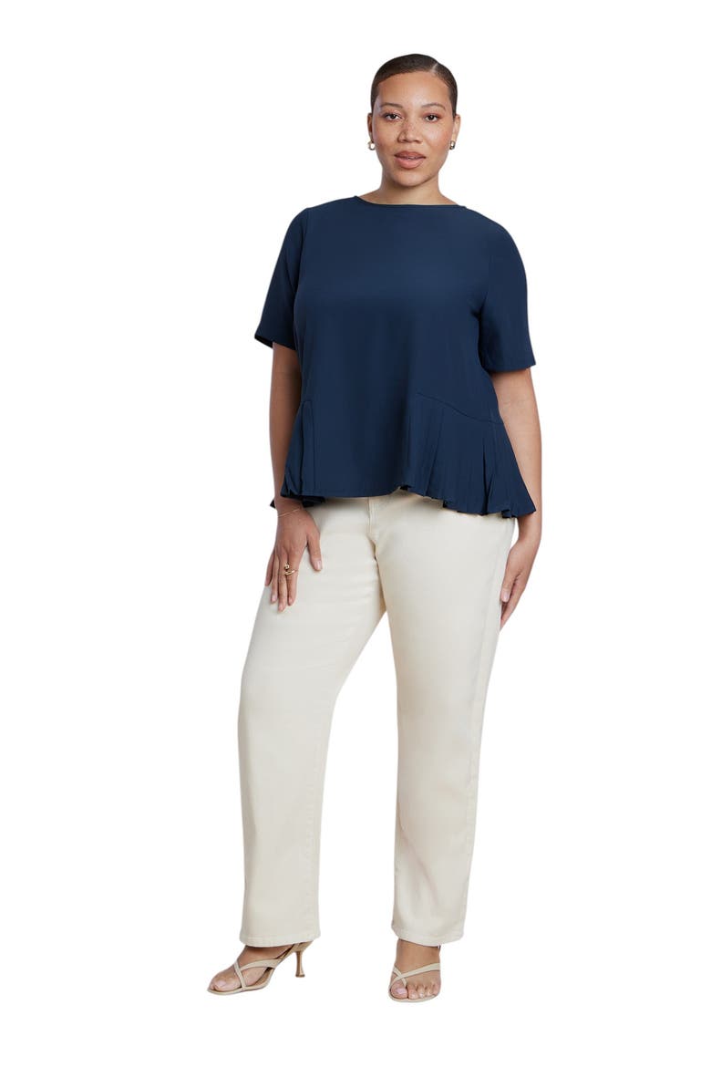 Pleated Hem Top, Alternate, color, BLUEBERRY
