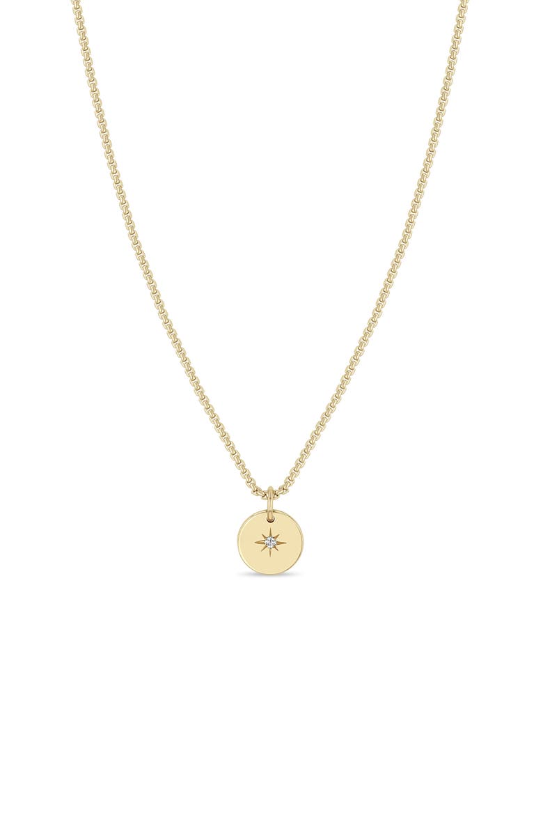 14K Gold Small Disc Pendant Necklace, Main, color, 14K YELLOW GOLD
