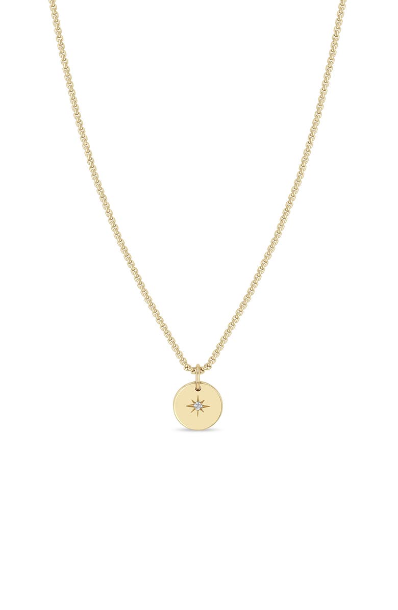 Zoë Chicco 14K Gold Small Disc Pendant Necklace, Main, color, 14K Yellow Gold