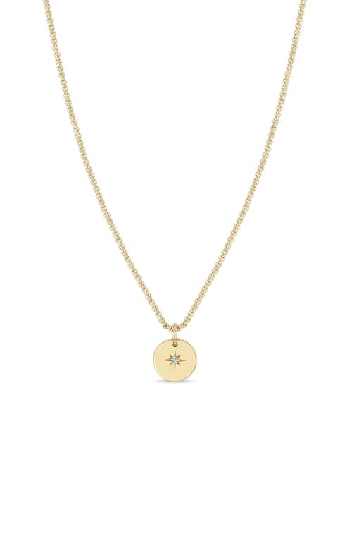 Zoë Chicco 14k Gold Small Disc Pendant Necklace In 14k Yellow Gold
