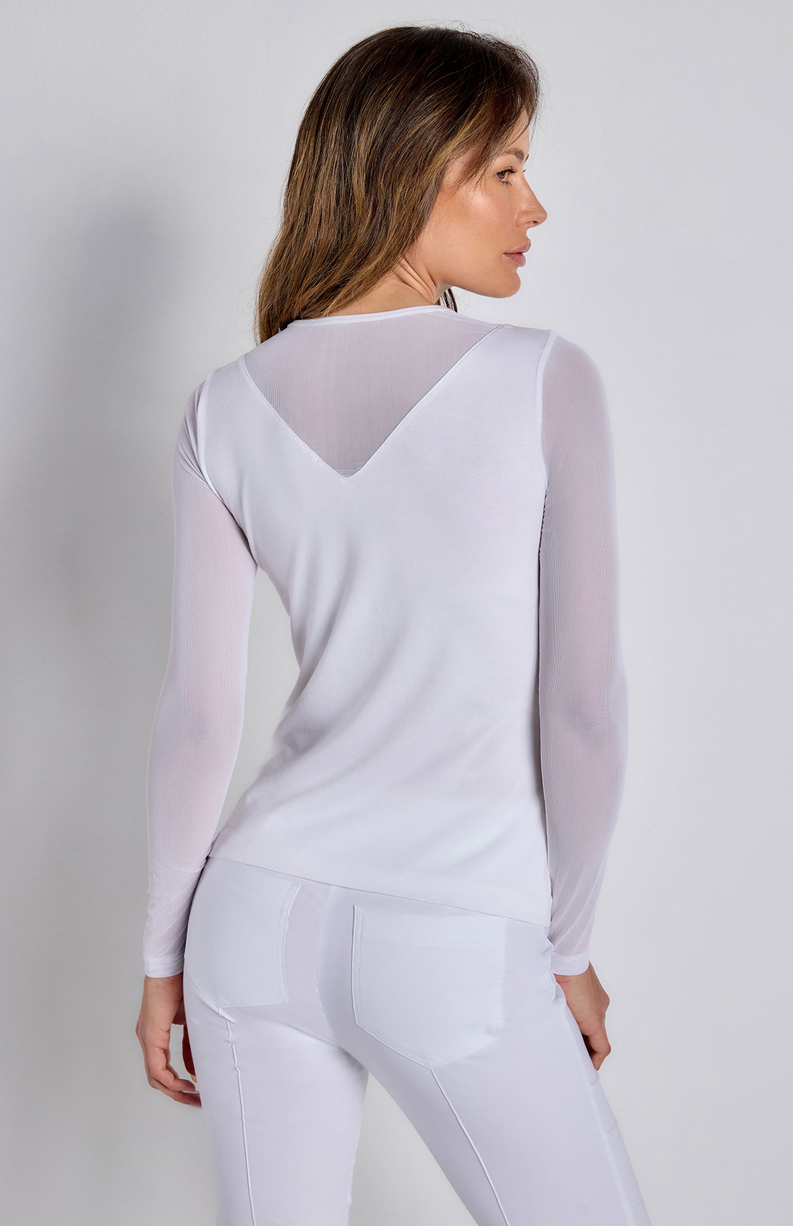 Kim Mesh-Sleeve Top in Pima Modal - image 4