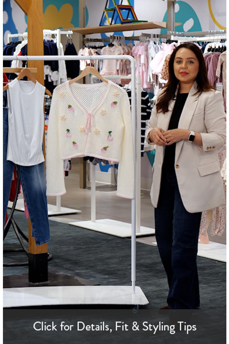 Crochet Appliqué Tie Front Open Stitch Cardigan video