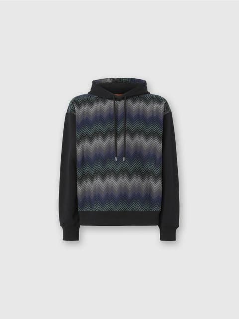 Hoodie With Zigzag Insert