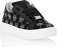 PHILIPP PLEIN Satin Lo-Top Sneakers Monogram Strass Girl