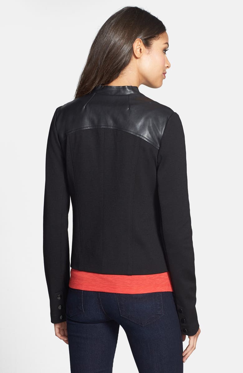 KUT from the Kloth 'Lincoln' Faux Leather Drape Front Jacket, Alternate, color, 