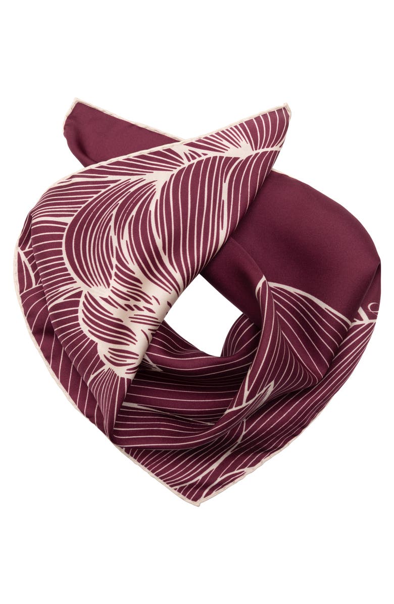 Elizabetta Fior di Loto - Silk Bandana, Alternate, color, Burgundy