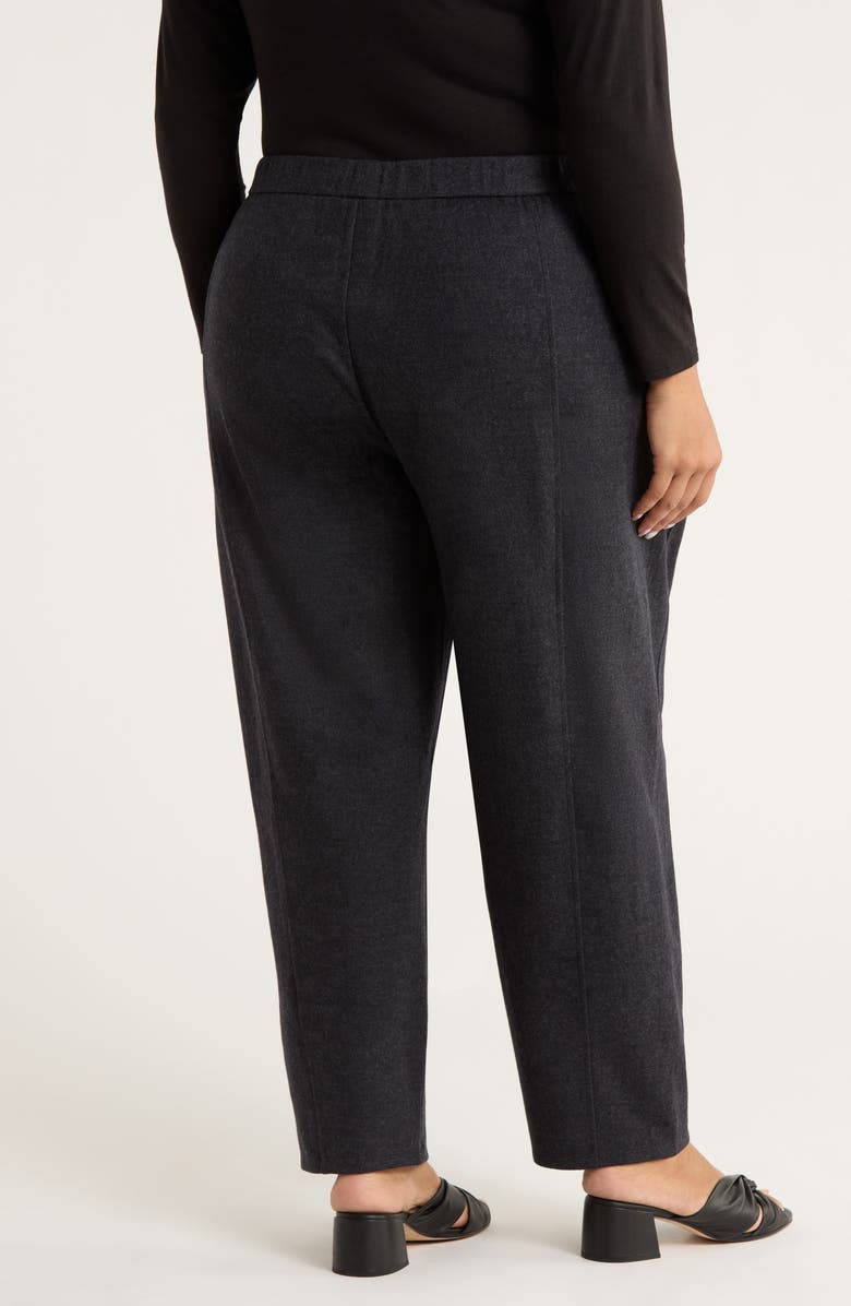 Eileen Fisher Pleated Virgin Wool Ankle Lantern Pants, Alternate, color, Charcoal