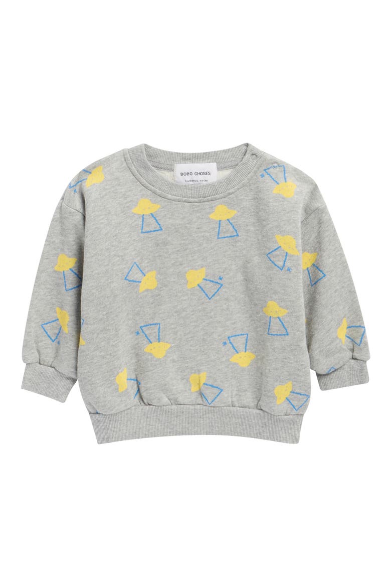 Pixel Abduction Organic Cotton Sweatshirt, Main, color, LIGHT HEATHER GREY