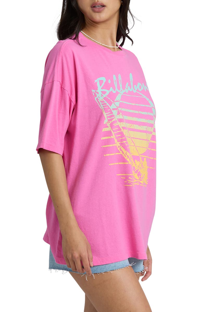 Billabong Every High Tide Oversize Cotton Graphic T-Shirt, Alternate, color, Guava