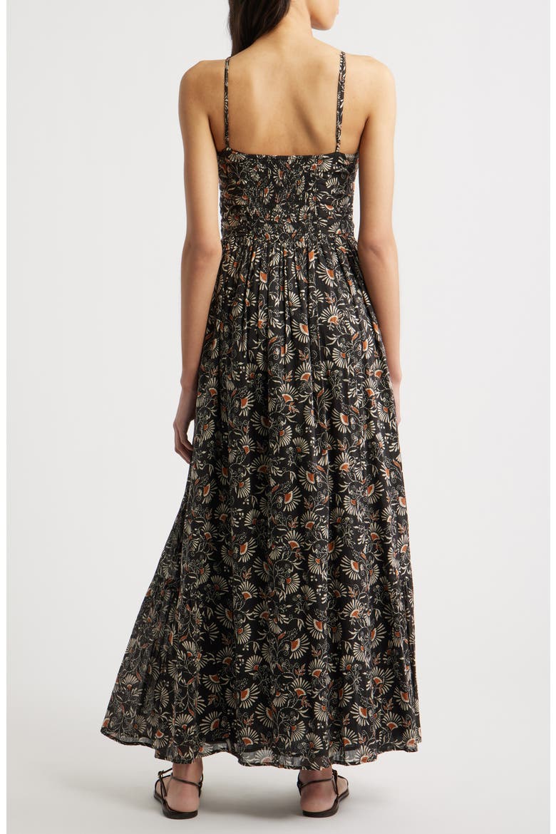 Palm Floral Print A-Line Dress, Alternate, color, CASSIA