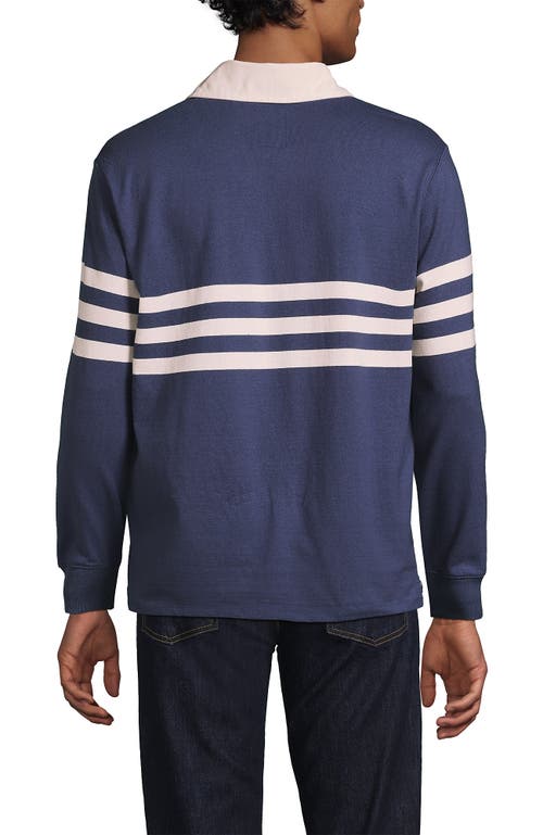 Lands' End Long Sleeve Rugby Shirt In Blue