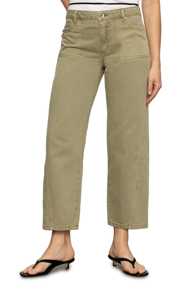 Sanctuary District High Waist Barrel Leg Ankle Jeans, Main, color, Bamboo