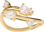 ATHRA LUXE Cubic Zirconia Pear Bypass Ring