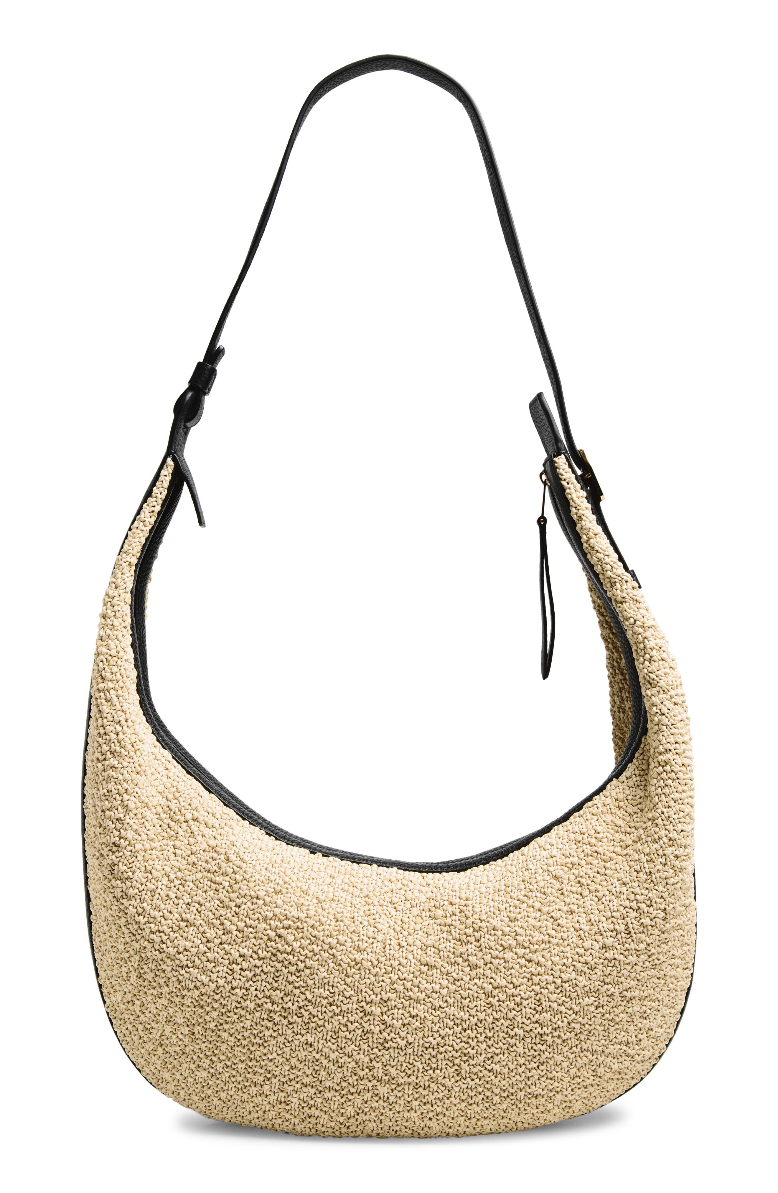 Khaite Augustina Hobo Bag, Alternate, color, 367 Black / Natural