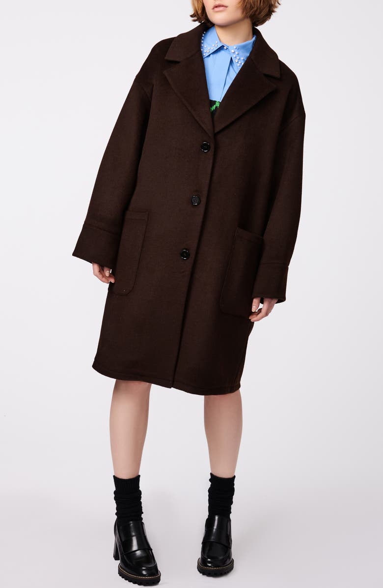 BERNIE Notched Collar Longline Coat, Alternate, color,