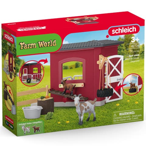 Farm World, Goat Stable,31 Piece Playset, 2 Animal Figures, Kids 3+