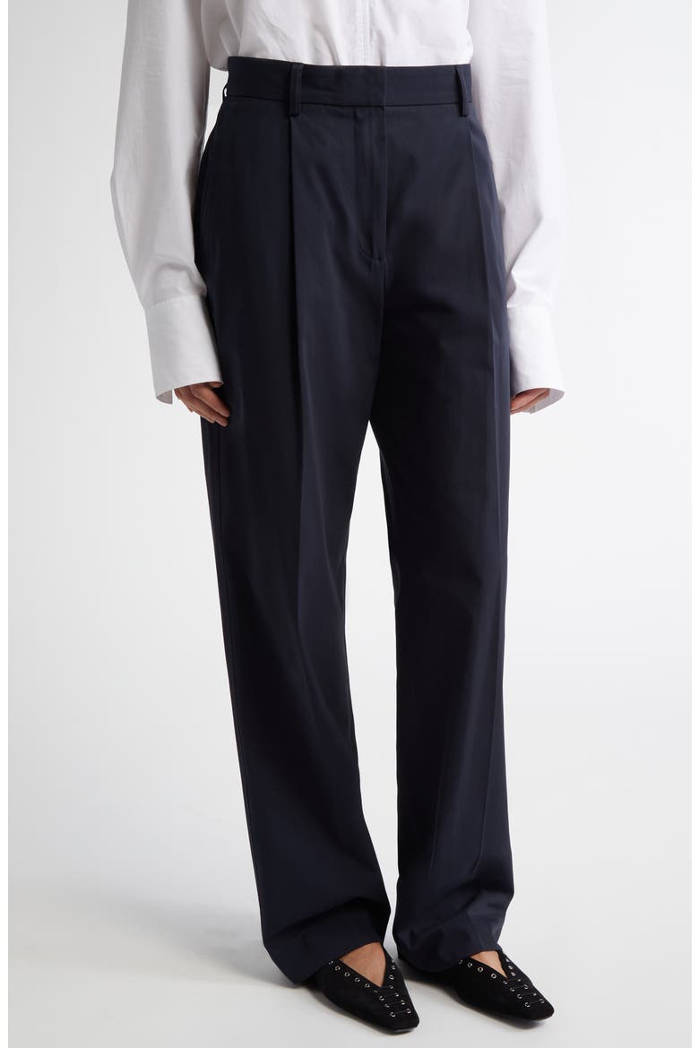Pleated Straight Leg Trousers, Main, color, NIGHTFALL