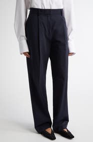 TOTEME Pleated Straight Leg Trousers