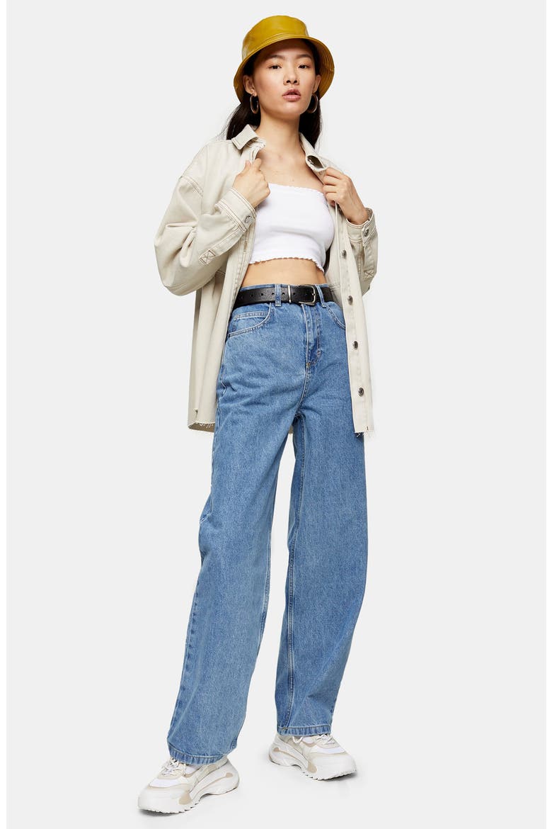 Straight Leg Baggy Jeans, Alternate, color, MID DENIM