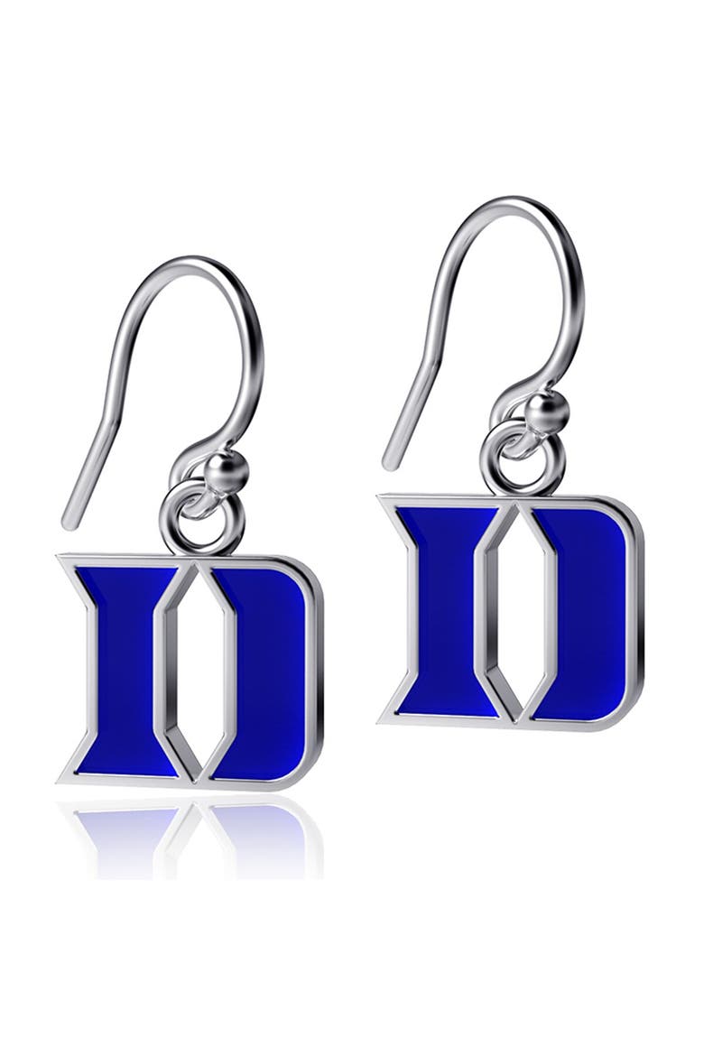 Women's Dayna Designs Duke Blue Devils Silver Enamel Dangle Earrings, Main, color, Silver