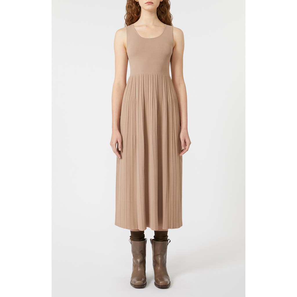 Weekend Max Mara Viscose Crepe Pleated Dress In Multi