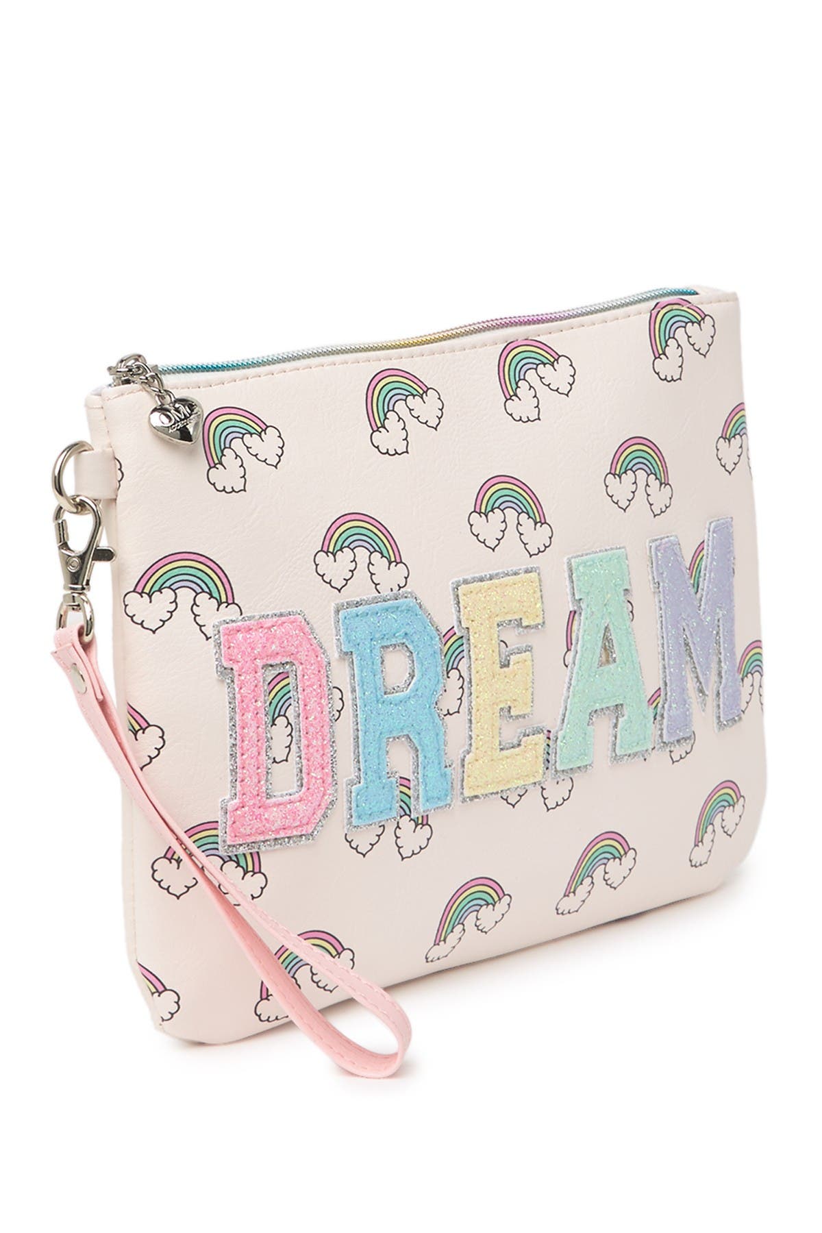 OMG Accessories Dream Rainbow Print Cosmetic Wristlet, Alternate, color, 