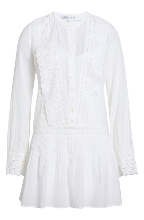 Marguerite Embroidered Eyelet Long Sleeve Dress