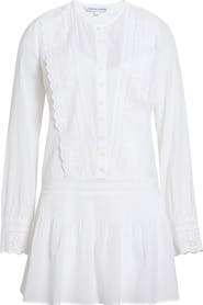 Veronica Beard Marguerite Embroidered Eyelet Long Sleeve Dress