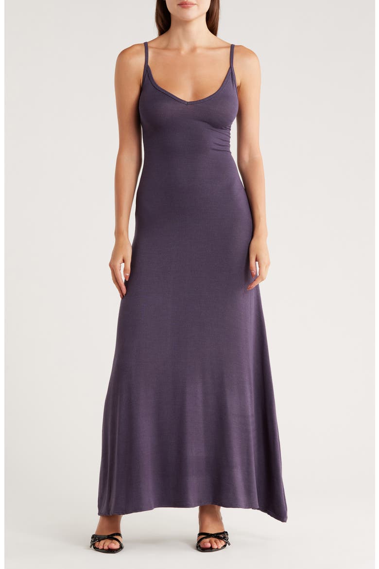 V-Neck Maxi Dress, Main, color, DEJA BLUE