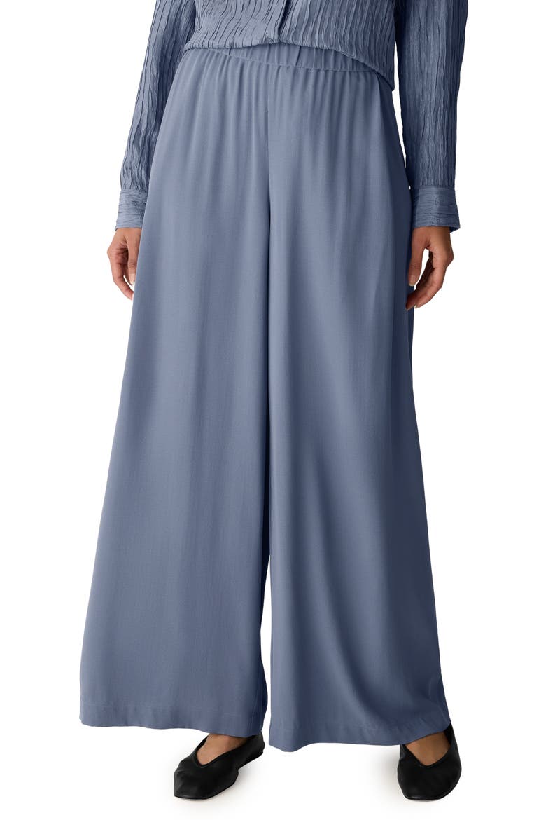 Pull-On Satin Wide Leg Pants, Main, color, FLINT