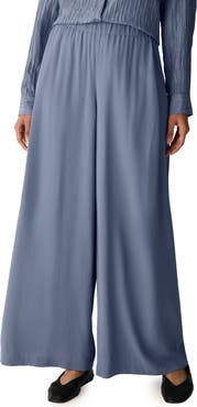 Eileen Fisher Pull-On Satin Wide Leg Pants