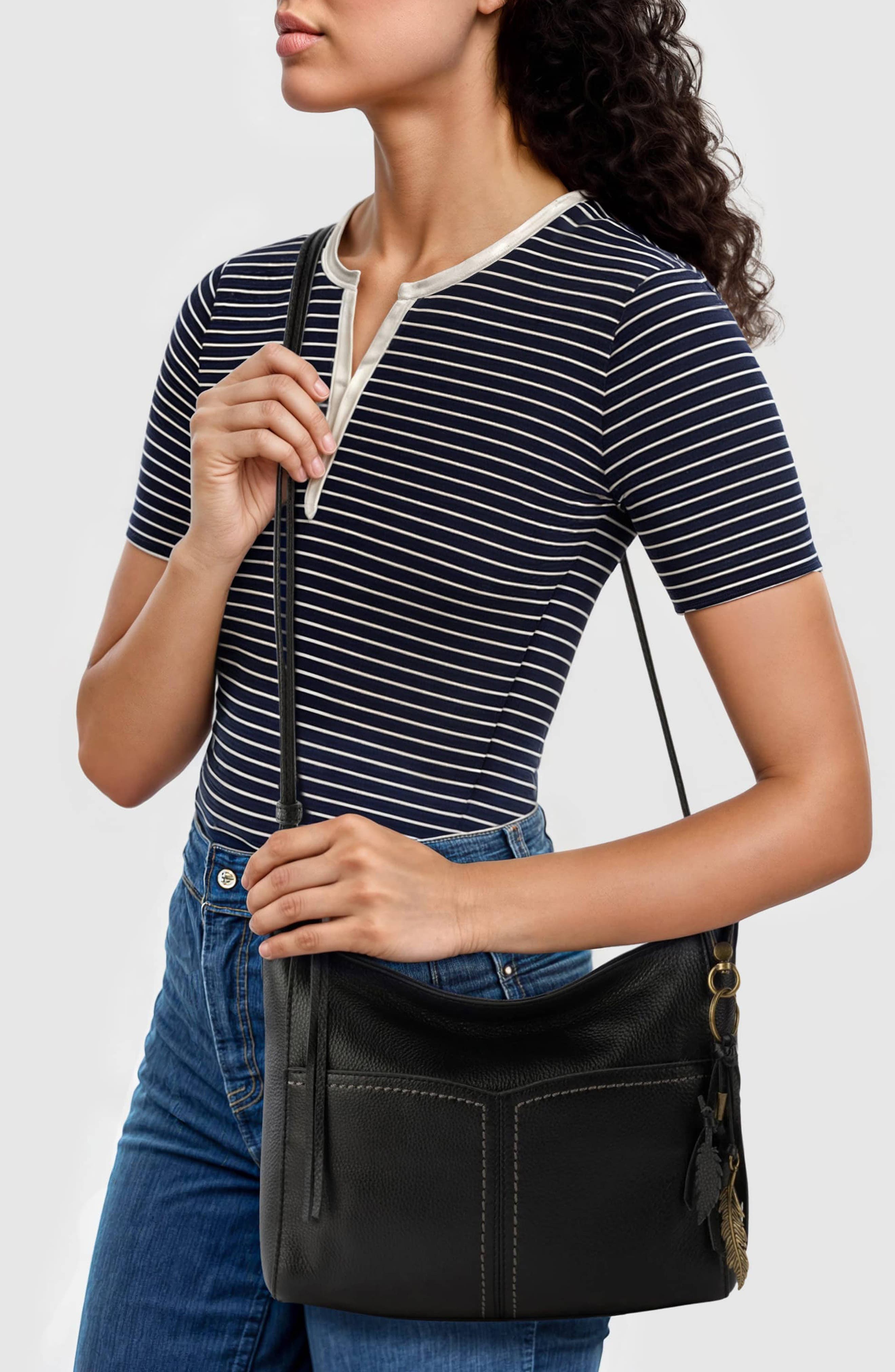 The Sak Alameda Leather Crossbody Bag, Alternate, color, Black Rb