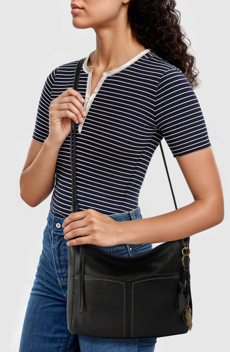 The Sak Alameda Leather Crossbody Bag, Alternate, color, Black Rb