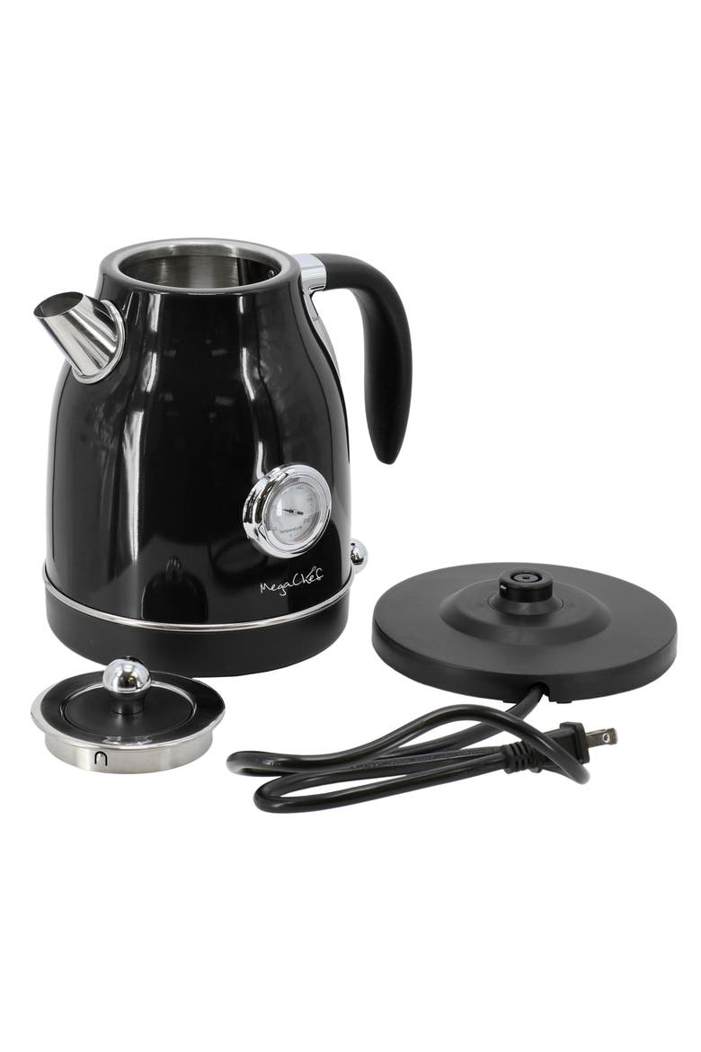 1.8 Quart Electric Tea Kettle and 2 Slice Toaster Combo in Black, Alternate, color, Black