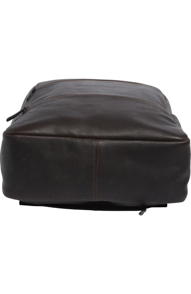 Johnston & Murphy Pebble Leather Backpack, Alternate, color, Dark Brown
