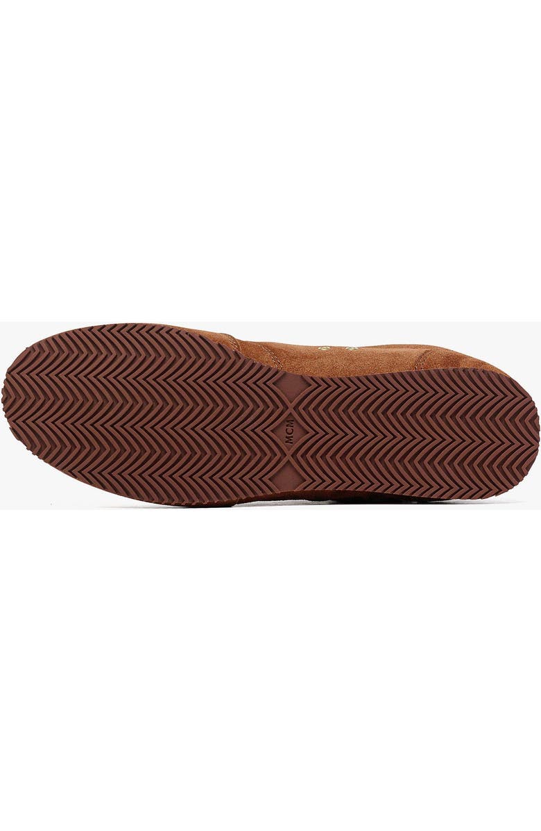 MCM Men's Federlite Lo Sneakers in Laurel Suede Leather, Alternate, color, Cognac