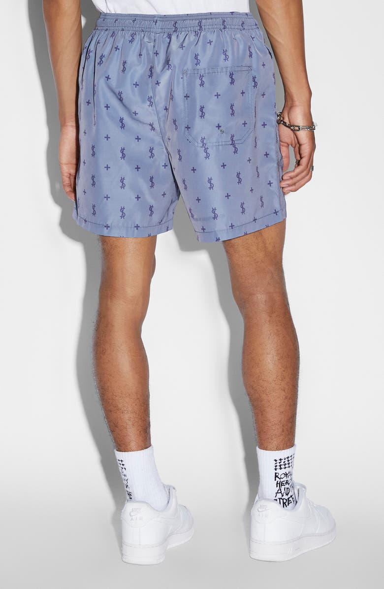 Ksubi Allstar Logo Print Water Resistant Drawstring Board Shorts, Alternate, color, 