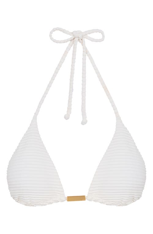 Vix Swimwear Triangle Bikini Top In Off White