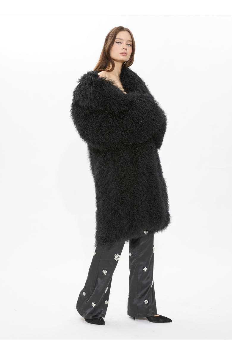 SPARKL Celebrity Fur Coat, Alternate, color, Black
