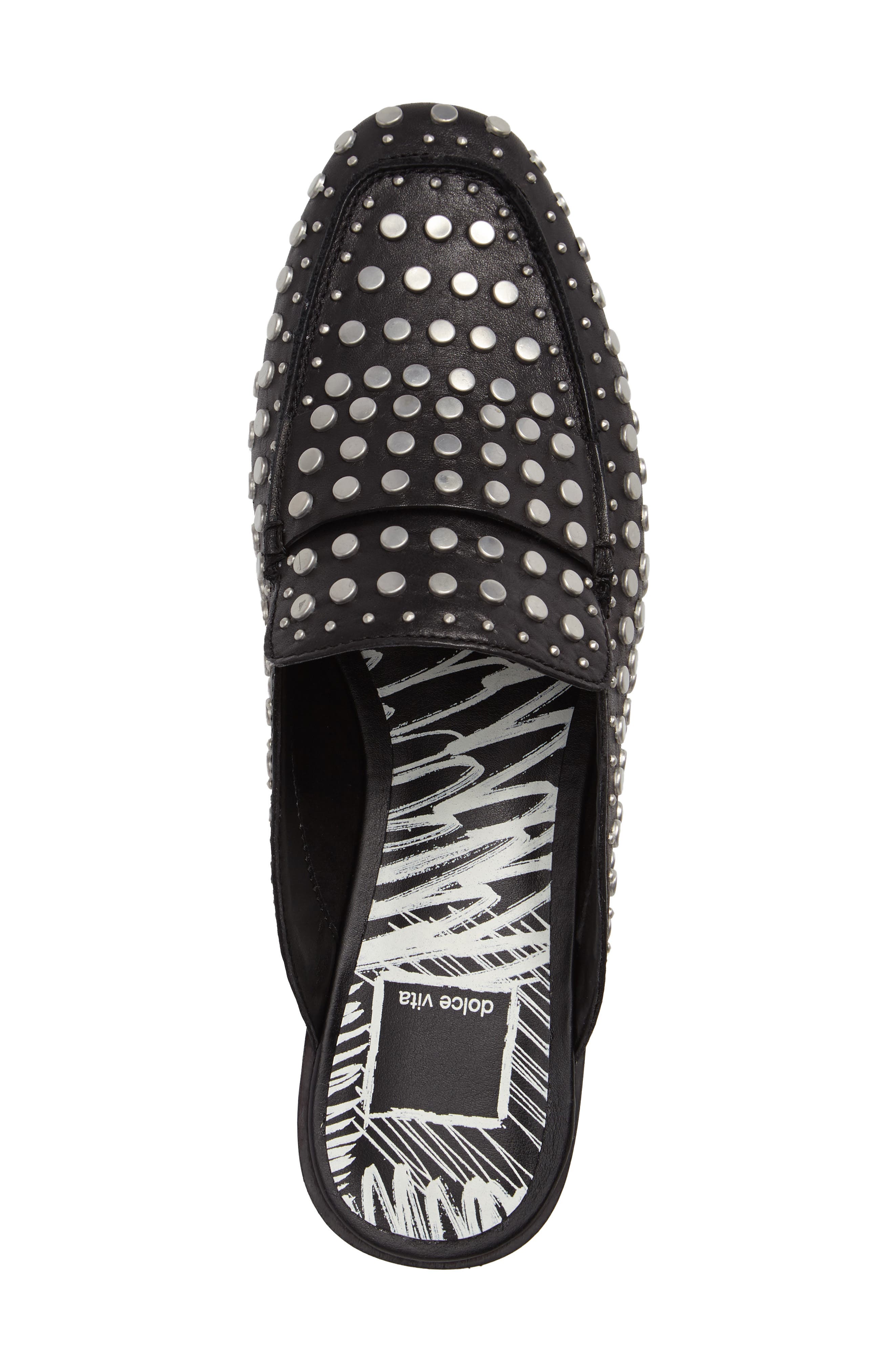 Maura Studded Mule, Alternate, color, BLACK LEATHER