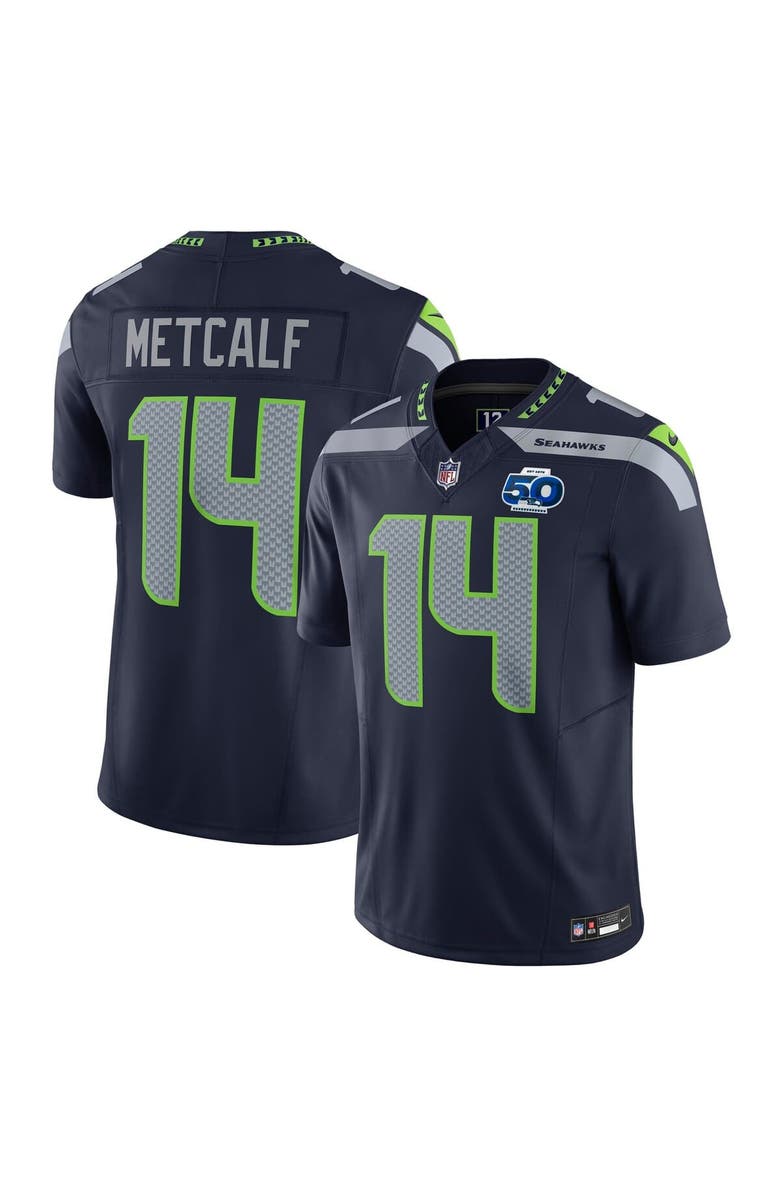 Nike Men's Nike DK Metcalf College Navy Seattle Seahawks 50th Season Vapor F.U.S.E. Limited Jersey, Main, color, 