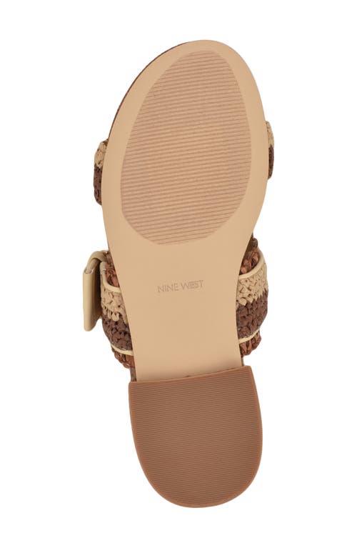 Nine West Sameey Two-strap Sandal In Dark Brown