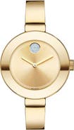 Movado 'Bold' Crystal Accent Bangle Watch, 34mm