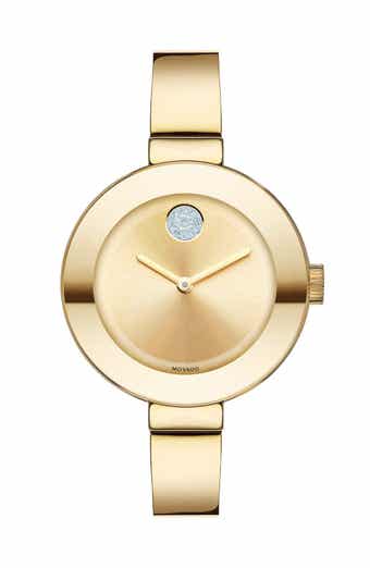 Movado 'Bold' Crystal Accent Bangle Watch, 34mm