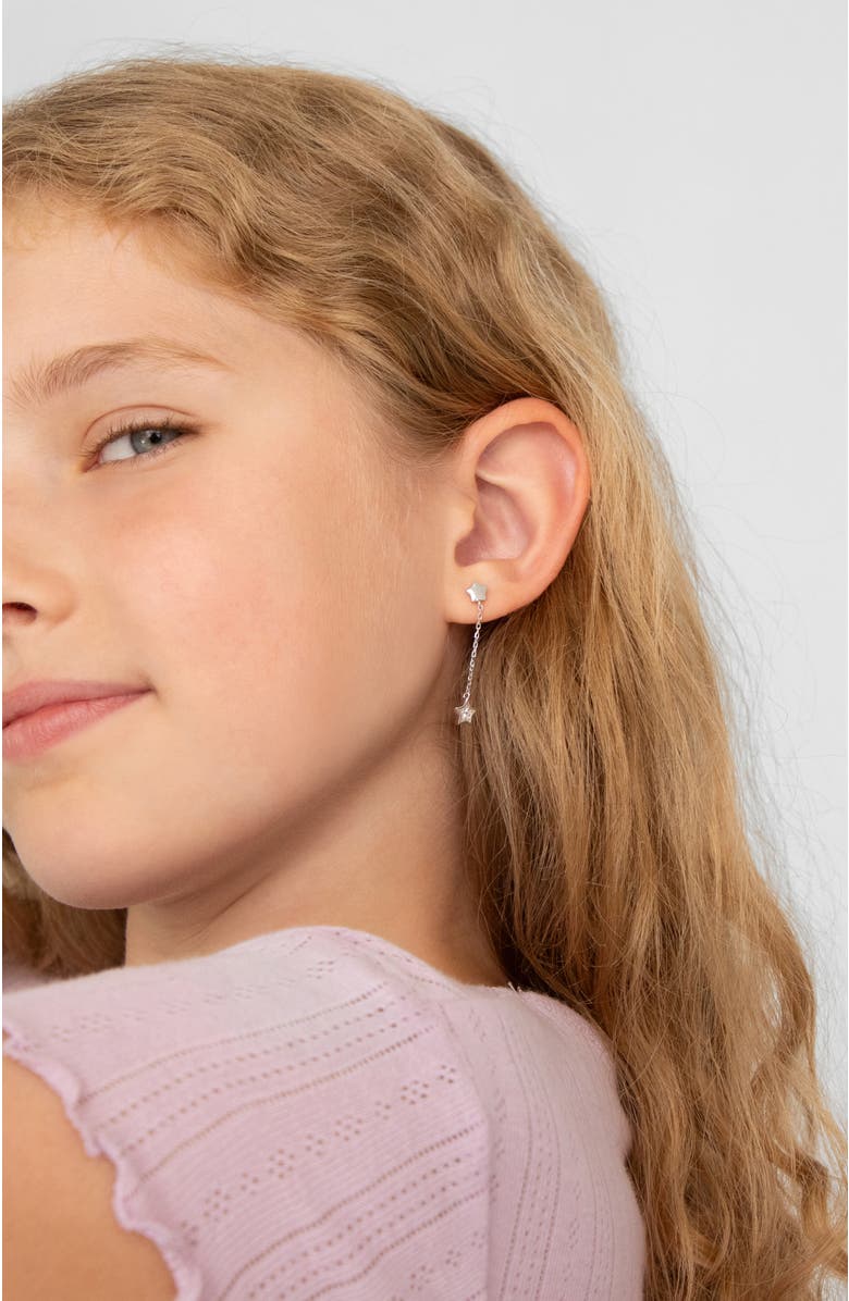 In Season Jewelry Dancing Star Girl Earrings, Alternate, color, Silver