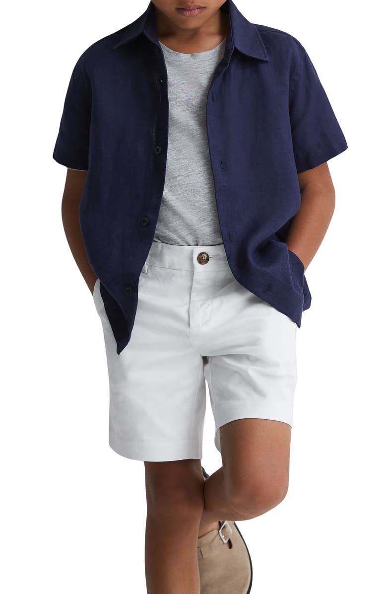 Reiss Kids' Wicket Sr. Cotton Chino Shorts, Alternate, color, White