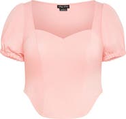 City Chic Puff Sleeve Corset Top